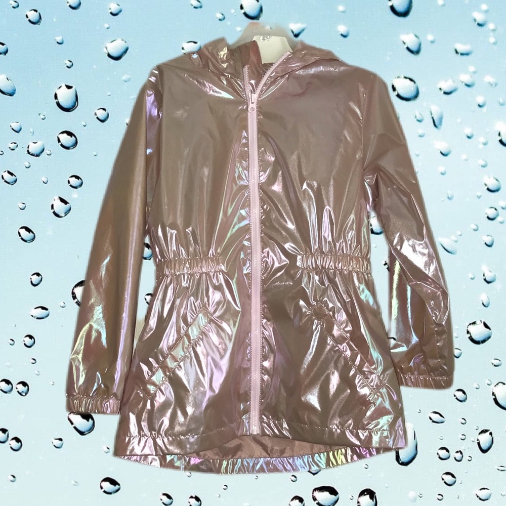 Girl’s Metallic Wonder Nation Rain Coat - Size 7/8